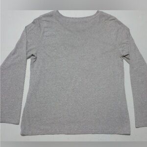Essential Long Sleeve Crew Neck Top - Light Gray